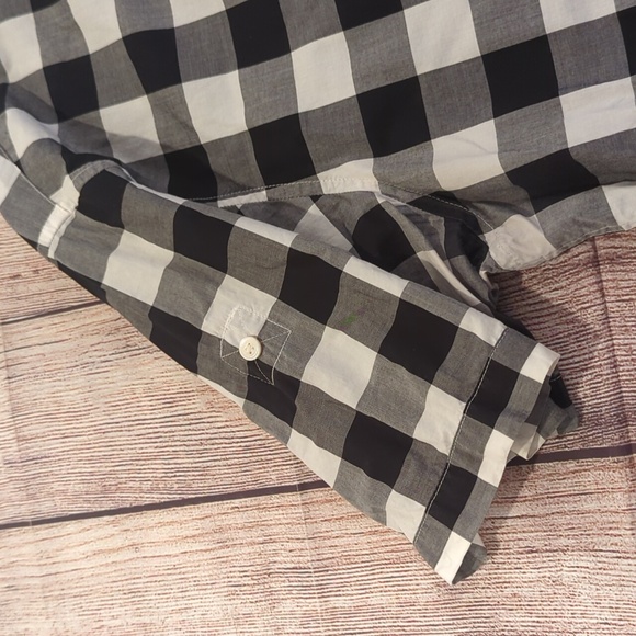 Fred Perry Black White Gingham Short sleeve button down shirt Slim fit xxl - Picture 4 of 12